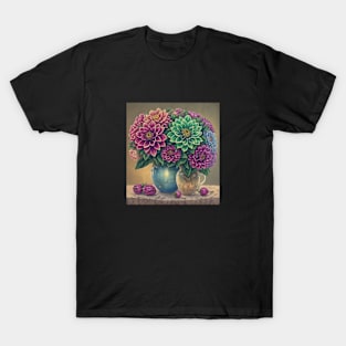 Dahlia Minimalist Flora Vintage Flora Since Flower T-Shirt